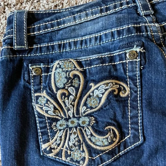 Miss Me Boyfriend Capri JB5692P5 Dark Wash Cropped Jeans Women’s Size 29 EUC - Picture 8 of 13